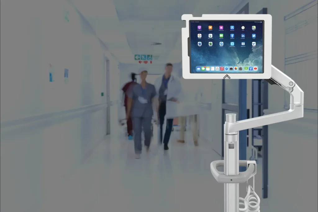 ipad flexible arm mount - - medical tablet stands for hospitals